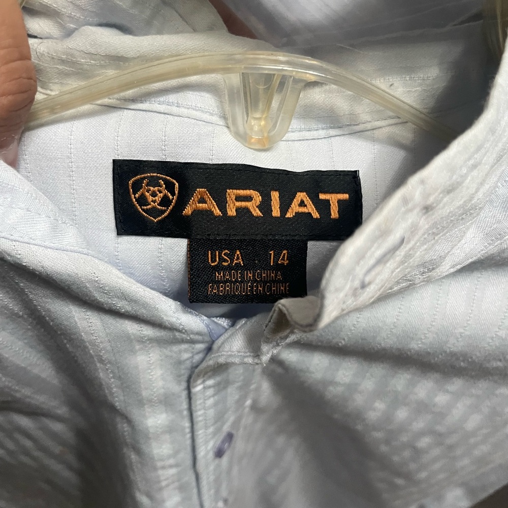 Ariat light blue Hunter Jumper show shirt with collar - Picture 3 of 3